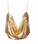 Best Mistake Plunge Silver Metalic Cami Crop Top - Fashion Genie Boutique