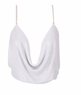 Best Mistake Plunge Silver Metalic Cami Crop Top - Fashion Genie Boutique