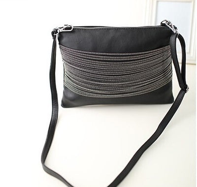 Black Chained Zipper Clutch Bag - Fashion Genie Boutique
