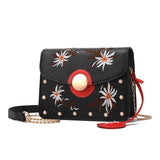 Floral Embroidered Crossbody Chain Handbag - Fashion Genie Boutique