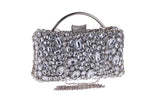 Jane Silver Diamond Rhinestone Clutch Bag - Fashion Genie Boutique