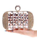 Annie Rose Gold Rhinestone Embellished Clutch Bag - Fashion Genie Boutique