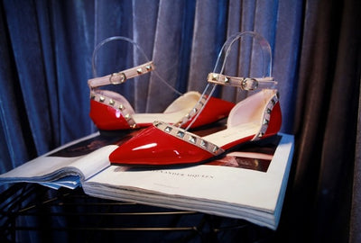 Between Me and You Red Studded Pumps - Fashion Genie Boutique