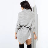 Shantae Grey Belted Roll Neck Jumper - Fashion Genie Boutique
