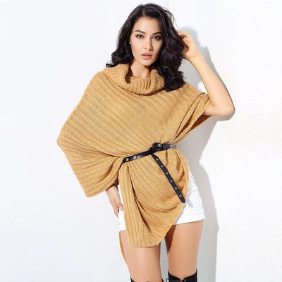Shantae Yellow Belted Roll Neck Jumper - Fashion Genie Boutique