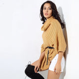 Shantae Yellow Belted Roll Neck Jumper - Fashion Genie Boutique