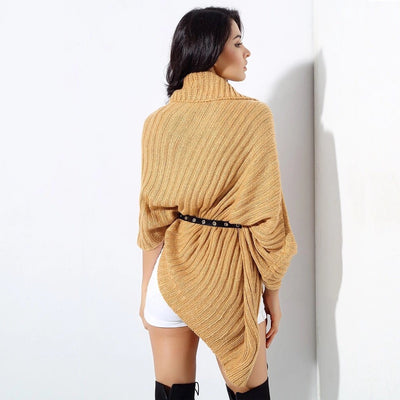 Shantae Yellow Belted Roll Neck Jumper - Fashion Genie Boutique