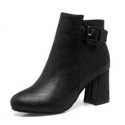 Outta Town Black Block Heel Ankle Boots - Fashion Genie Boutique