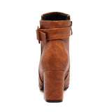 Outta Town Brown Block Heel Ankle Boots - Fashion Genie Boutique