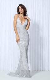 Goal Digger Silver Sequin Fishtail Maxi Dress - Fashion Genie Boutique