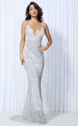 Goal Digger Silver Sequin Fishtail Maxi Dress - Fashion Genie Boutique
