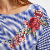 Hanky Panky Blue Tie Embroidered Wrap Front Top - Fashion Genie Boutique