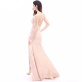 Tropicool Nude Spilt Maxi Dress - Fashion Genie Boutique