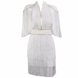 Simple Things Black Fringed Shoulder Mini Dress - Fashion Genie Boutique