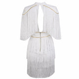 Simple Things Black Fringed Shoulder Mini Dress - Fashion Genie Boutique