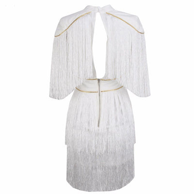 Simple Things Black Fringed Shoulder Mini Dress - Fashion Genie Boutique