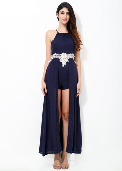 California Dreaming Navy Maxi Skirt Playsuit - Fashion Genie Boutique
