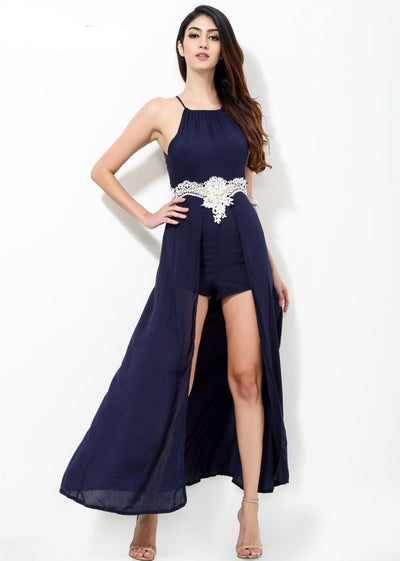 California Dreaming Navy Maxi Skirt Playsuit - Fashion Genie Boutique