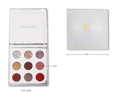 TZ Cosmetics Galaxy Pressed Glitter Eyeshadow Palette - Fashion Genie Boutique