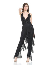 Black Beauty Sequin Tassel Jumpsuit - Fashion Genie Boutique