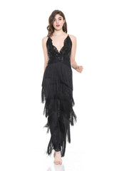 Black Beauty Sequin Tassel Jumpsuit - Fashion Genie Boutique