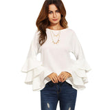 Rapid Ruffles White Frill Sleeve Top - Fashion Genie Boutique