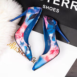Buttercup Multi Floral Print Pointed Toe Court Shoe - Fashion Genie Boutique