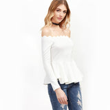 Stand Down White Bardot Peplum Top - Fashion Genie Boutique