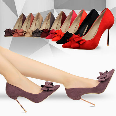 Evening Affair Butterfly Bow High Heels - Fashion Genie Boutique