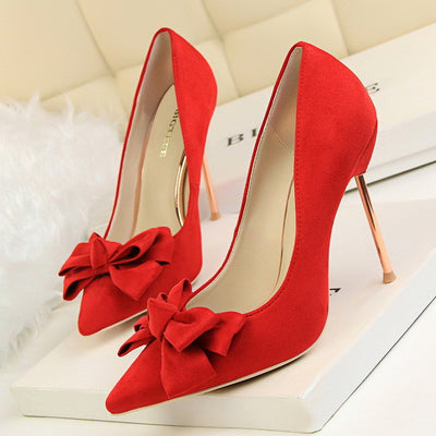 Evening Affair Butterfly Bow High Heels - Fashion Genie Boutique