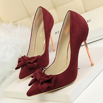 Evening Affair Butterfly Bow High Heels - Fashion Genie Boutique