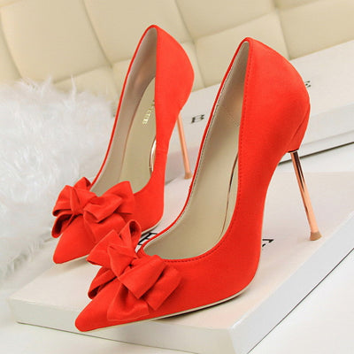 Evening Affair Butterfly Bow High Heels - Fashion Genie Boutique