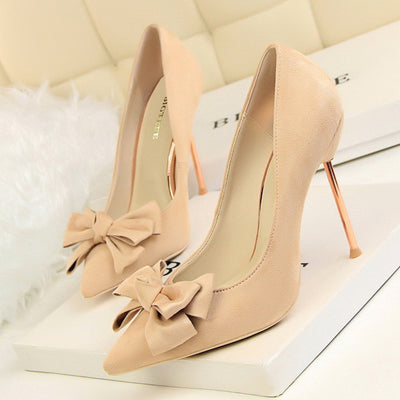 Evening Affair Butterfly Bow High Heels - Fashion Genie Boutique