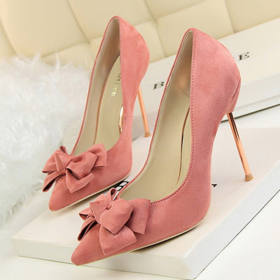 Evening Affair Butterfly Bow High Heels - Fashion Genie Boutique