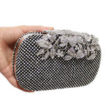 Eileen Flower Crystal Clutch Bag - Fashion Genie Boutique