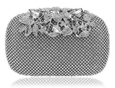 Eileen Flower Crystal Clutch Bag - Fashion Genie Boutique