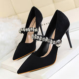 Kimberley Pointed Embellished High Heels - Fashion Genie Boutique