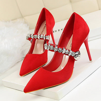 Kimberley Pointed Embellished High Heels - Fashion Genie Boutique