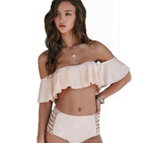 Pool Side Bardot Padded Bikini Swimsuit Set - Fashion Genie Boutique