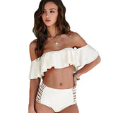 Pool Side Bardot Padded Bikini Swimsuit Set - Fashion Genie Boutique