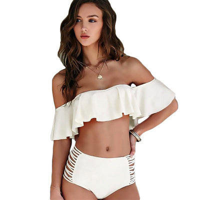 Pool Side Bardot Padded Bikini Swimsuit Set - Fashion Genie Boutique