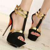 Dream Destination Gold Strap High Heels - Fashion Genie Boutique