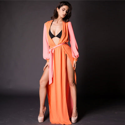 Shaya Orange Maxi Kaftan - Fashion Genie Boutique