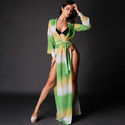 Shaya Green Multi Maxi Kaftan - Fashion Genie Boutique