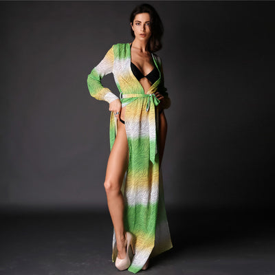 Shaya Green Multi Maxi Kaftan - Fashion Genie Boutique