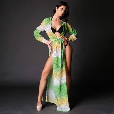 Shaya Green Multi Maxi Kaftan - Fashion Genie Boutique