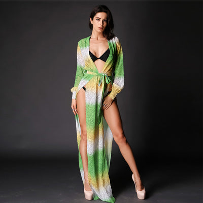 Shaya Green Multi Maxi Kaftan - Fashion Genie Boutique