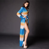 Shaya Blue Multi Maxi Kaftan - Fashion Genie Boutique