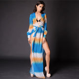 Shaya Blue Multi Maxi Kaftan - Fashion Genie Boutique