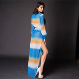 Shaya Blue Multi Maxi Kaftan - Fashion Genie Boutique